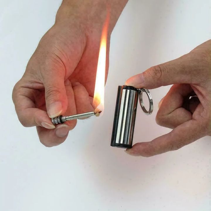 Outdoor Windproof Match Striker Lighter with Keychain