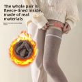 2 Pairs Knee High Socks for Women Winter Thick Warm Fleece Lined Over Knee Stockings Long Socks. 