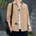 Men shirts Summer Men's clothing Short-Sleeved shirts & blouses Daily Solid Color Stand-Up Collar Casual Beach Style Male Shirt. 