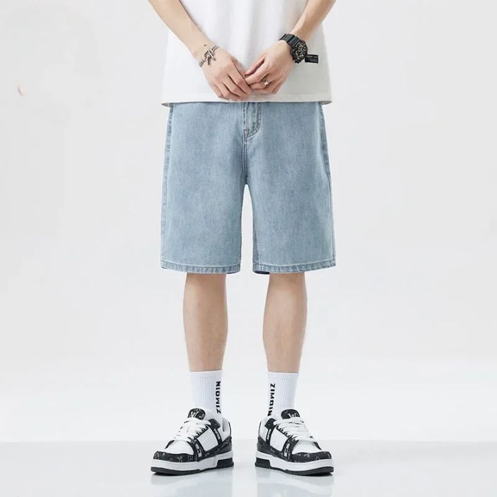 2025%20Summer%20Classic%20Shorts%20Jeans%20Men%20Denim%20Pants%20Straight%20Stretch%20Casual%20Cool%20Thin%20Knee%20Length%20Blue%20Fashion%20Brand%20Daily%20Trousers%20-%20Image%203
