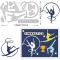 5.3x3inch Gymnastics Metal Cutting Dies, Ribbons, Trophies, Stars Embossing Stencil Template for DIY Crafts Scrapbook. 