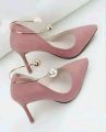 Women Trendy Olive Green High Heels | Pointed Toe Pearl Strap Pumps | Elegant Party & Formal Shoes. 