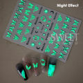 3pcs Luminous Butterfly Nail Decal Stickers Colorful Blue Butterfly Series Design Glow In The Dark Night Polish Sliders Manicure.