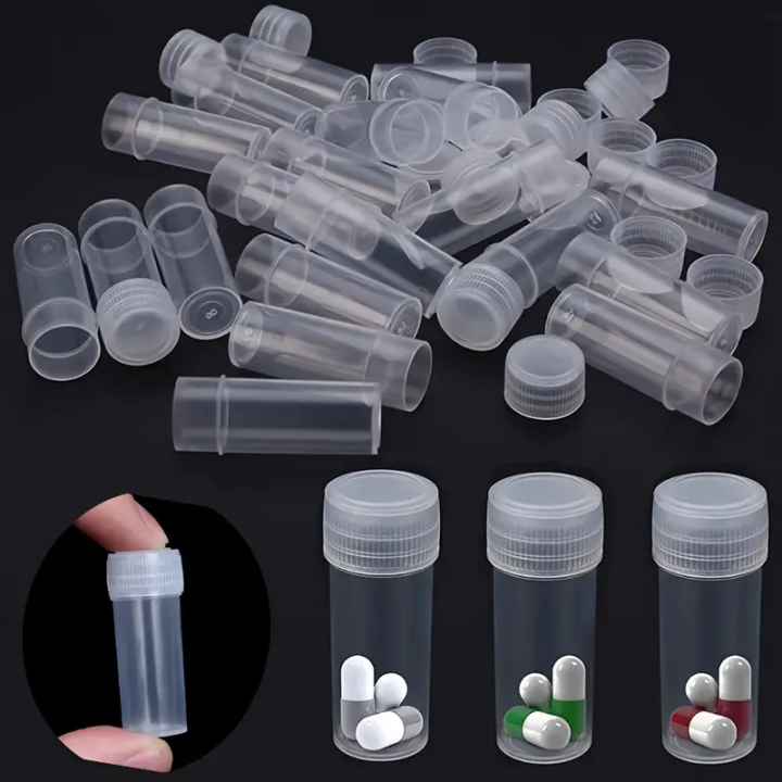 50Pcs%205ML%20Plastic%20Sample%20Small%20Bottle%20Vial%20Storage%20Vial%20Storage%20Container%20Test%20Tube%20with%20Screw%20Caps%20for%20Lab%20powder%20Sample%20-%20Image%204