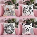 B-Battle Cats Anime Pillow Case Anti-dustmite Pillowcase Invisible Zipper Silky Short Plush Sofa Cushion Cover. 