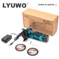 LYUWO Mini Angle Grinder Mini Household Rechargeable Cutting Machine Polishing Machine Electric Hand Grinder Polishing Machine. 
