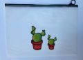 2 Pcs Transparent Cactus Document Bag Cute Clear File for School Office A4. 