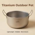 Titanium Camping Pot Travel Tableware Portable 2L Camping Soup Pot Backcountry Dinnerware for Backpacking Picnic Equipment.