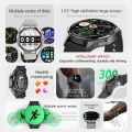 BOXUXING 2026 New NFC Smart Watch 5 Pro Men 360*360 AMOLED Screen Heart rate Bluetooth Call IP68 Waterproof Man Smartwatch.