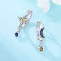 925 Sterling Silver Mysterious Star Moon Earrings Jewelry Versatile Hoop Earrings For Women Jewelry Birthday Party Fine .