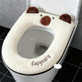 Home new cartoon toilet cover plus velvet toilet seat cover thickened zipper cartoon toilet mat to protect pregnant women confin.