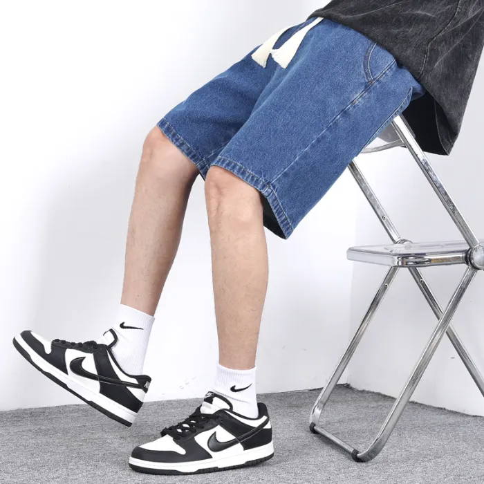 New%20Summer%20Thin%20Men's%20Denim%20Shorts%20Elastic%20Waist%20Drawstring%20Loose%20Straight%20Blue%20Casual%20Bermuda%20Jeans%20Short%20Male%20City%20Boy%20Y2K%20-%20Image%202