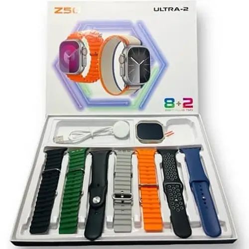 Z50 Ultra 2 Smart Watch 8+2, 7Straps & 1 Glass Protector For Watch Bluetooth Free Big deal