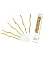 (Pack of 6) Happy Birthday Spiral Candle with Holder for Cake - Champaign Gold. 
