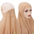 2 In 1 Chiffon Hijab Scarf With Jersey Inner Cap All In One Suit For Muslim Women Convinient Headscarf New Colors. 