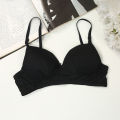 Black Cotton Foam Wireless Bra for Women - Adjustable Straps, Multiple Sizes (32B-38B). 