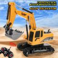 Remote Control Excavator Rc Toy Rc Excavator With Lights Sounds Rechargable Engineering Sand Digger Construction Vehicle Toy Gift For Boys Girls Kids. 