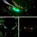 3D Devil's Eye Luminous Stickers, Motorcycle Helmets Sticker, Night Light Decor,Car Reflective Stickers, Stickers for KTM, Honda. 