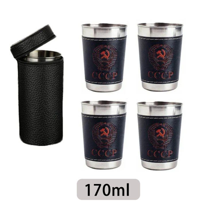 4pcs%20Outdoor%20Travel%20Cups%20Set%20Camping%20Tableware%20Stainless%20Steel%20Cup%20with%20PU%20Leather%20Portable%20Coffee%20Wine%20Beer%20Whisky%20Cup%20-%20Image%207