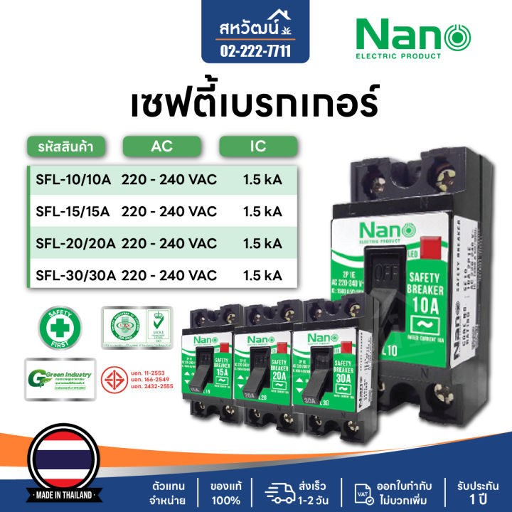Safety nano circuit breaker with power indication 10A 15A 20A 30A