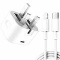 I-phone Three Pin Charger 20W Power Adapter With USB-C To Lightning Cable. 