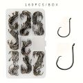 160pcs Stainless Steel Circle Hook Set, 2x Strong Offset Octopus Hooks for Sport Fishing - Corrosion-Resistant, Piercing Point D.