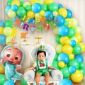 pack of 64 pcs theme set CoComelon Theme Birthday Decorations - 64Pcs Cocomelon Birthday Decoration Items for Girls | Cocomelon Balloons for Birthday | Cocomelon Banner for Birthday | Happy Birthday Decorations for Boys. 