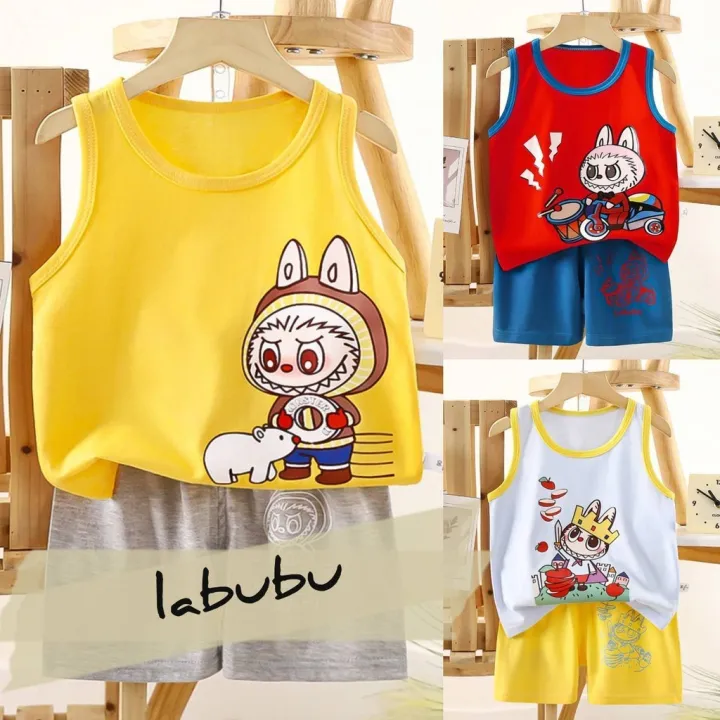 Children's%202-piece%20set%20labubu%20tank%20top%20+%20breathable%20fabric%20shorts%20-%20Image%207