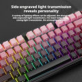 EWEADN Wired Gaming Keyboard, RGB Backlit with Side-Printed Gradient Keycaps, Multimedia Knob Control & Display Screen. 