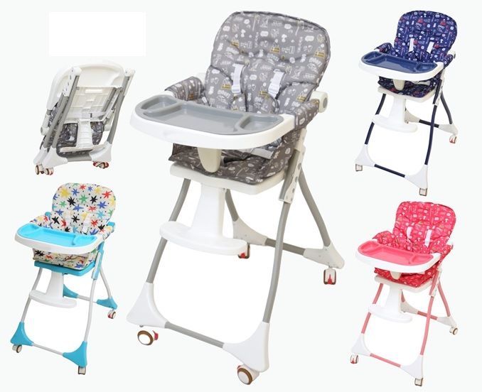 Infantes Baby High Chair Adjustable Baby Highchair with Table and Wheels