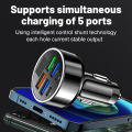 100W 6 Ports Car Charger Fast Charging PD QC3.0 USB C Car Phone Charger Type C Adapter in Car For iPhone Samsung Huawei Xiaomi. 