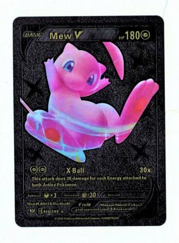 Pokemon Mew V Full Art 180HP Black Foil Fan Art Card 069/189
