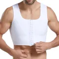 Men Body Shaper Slimming Chest Push Up Corset Compression Waist Trainer Building Sleeveless Vest Correct Posture Hooks Vest. 
