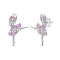 Hot Sale 925 Sterling Silver Purple Butterfly Zircon Exquisite Earrings Suitable For Girls' Charming Jewelry . 