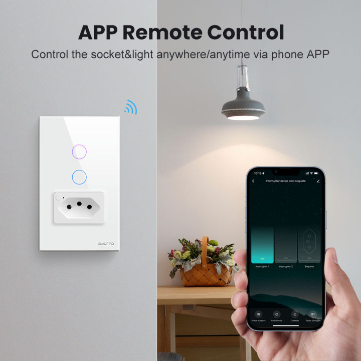 AVATTO%20Tuya%20WiFi/Zigbee%20Smart%20Light%20Switch%20with%20Socket,Brazil%20Stand%2016A%20Touch%20Button%20Wall%20Switch,Work%20for%20Alexa%20%20Home%20lightify%20-%20Image%203