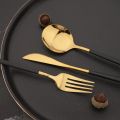 6Pcs Mirror Dinner Forks Cutlery Gold Stainless Steel Fork Flatware Kitchen Silverware Western Dinnerware Restaurant Fork Set. 