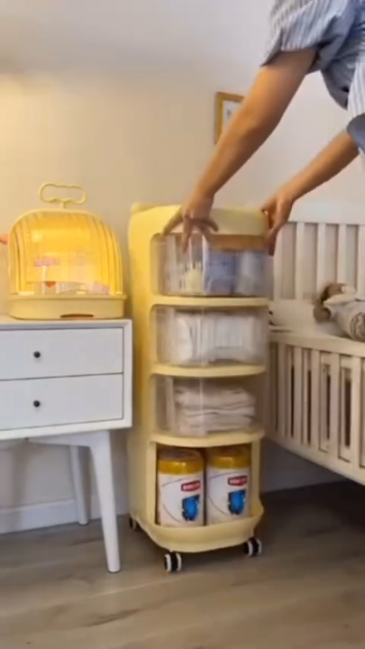 Multi-Layer Whale Storage Cart – 4 Tier Freestanding Snack Organizer