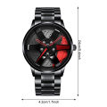 Business Luxury Quartz Watch Car Sport Rim Automatic Movement Round Dial Clock Watches Machinery Men Sport Watch. 