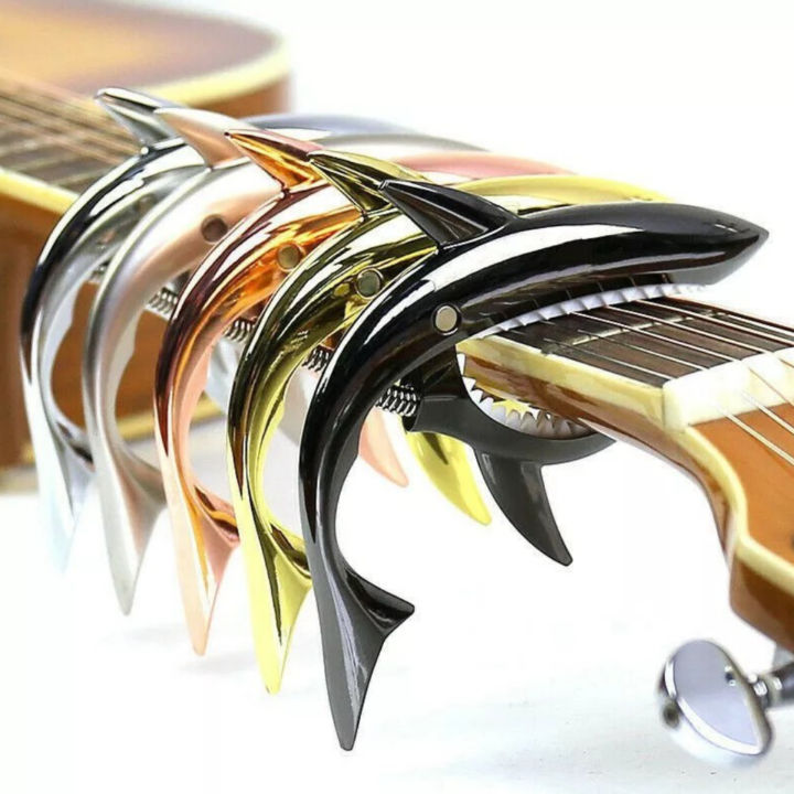 Guitar Zinc Alloy Shark Capo For Acoustic And Electric Guitar With Good Hand Feeling | No Fret Buzz And Durable