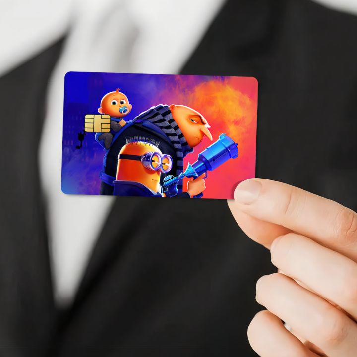 Cartoon%20Minions%204%20Cute%20Bank%20Credit%20Cards%20Bus%20Pass%20Stickers%20Cool%20Decoration%20Waterproof%204PCS%20Card%20-%20Image%204