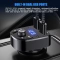 Car Hands-free Bluetooth-compaitable 5.0 FM Transmitter Car Kit MP3 Modulator Player Handsfree Audio Receiver 2 USB Fast Charger.