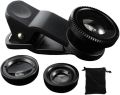 3in1 Fisheye Wide Angle Micro Camera Lens for iPhone Xiaomi Redmi 3IN1 Zoom Fish Eye Len on Smartphone Lenses with Phone Clip.
