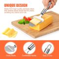 2 PCS Stainless Steel Wire Cheese Slicer with Cheese Plane Tool Adjustable Thickness Cheese Cutter Kitchen Cooking Tool. 