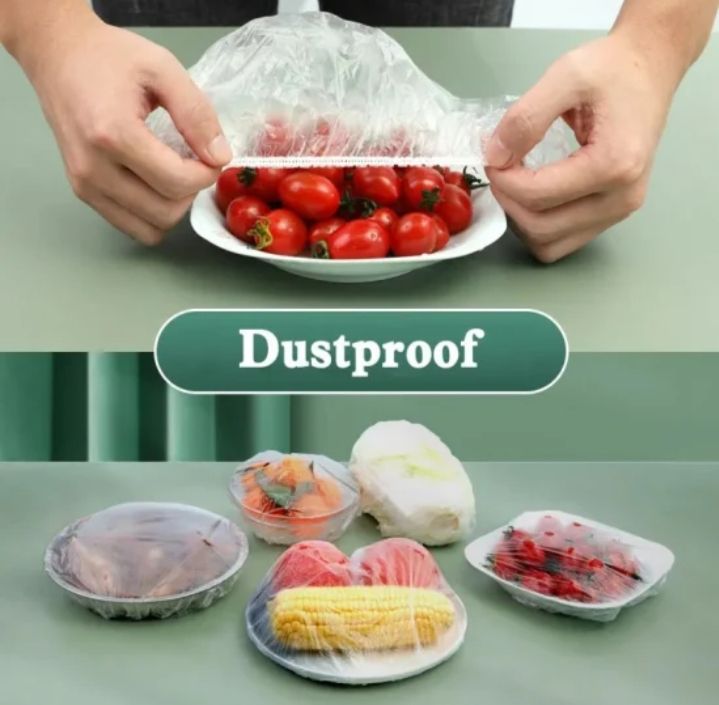 50 Pcs Food Cover Plastic Sheets Reusable Plastic Wrap For Kitchen Cling Film Cover Household Refrigerator Food Fruit Preservation Cover Dust proof Cover Fresh keeping Kitchen Accessories