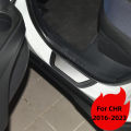 4pc Stainless Door Sill Scuff Plate Trim for Toyota C-HR CHR 2016-2020 2021 2022 2023 Kick Pedal Protector Car Accessories.