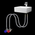 Basin sink vanity mixer connection pipe 18" and 24" china choori  hose pipe faucet tap premium quality high pressure brass nozzle kitchen washroom bathroom hot and cold water supply pipe hose. 