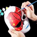 Pack of 5- Plain White Face Mask For Painting DIY Making, Unpainted Mask For Party And Decoration Making. 
