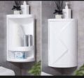 Bath room corner cabinet 360 degree washroom two shelves cabinet kitchen cabinet two layer cabinet good quality plastic cabinet. 