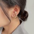 New Design Irregular U-shaped Gold Color Earrings for Women Korean Luxury Crystal Earring Girl Wedding Party Jewelry Accessories. 