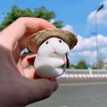 Cute Hamster with Straw Hat Car Ornament,Car Decoration Auto Interior Dashboard Accessories. 